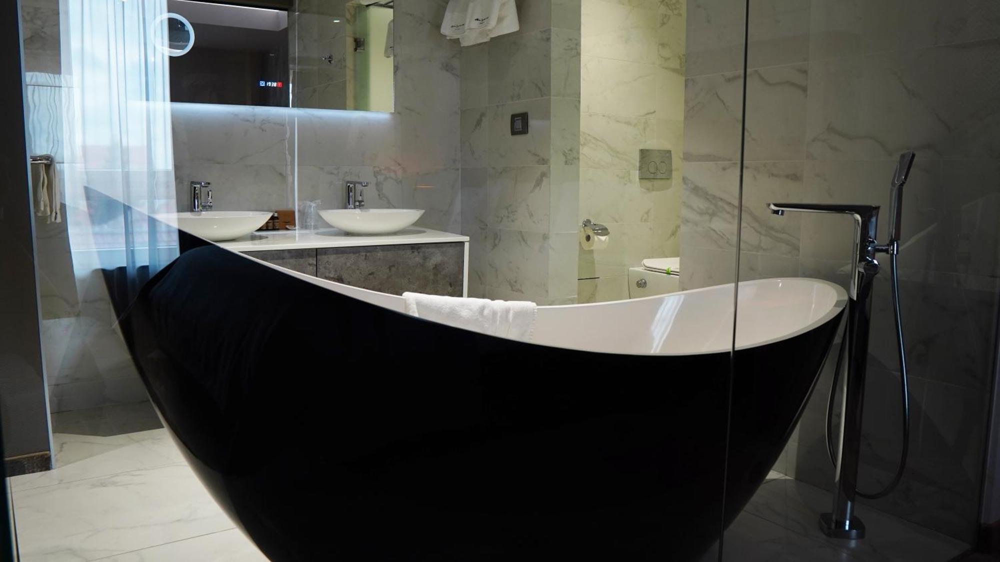 Aniroc Signature Hotel Arad Exterior foto A freestanding bathtub